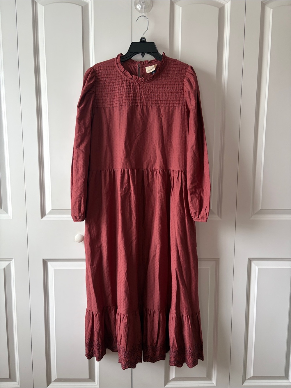 Universal Thread Mauve Ruffle-Neck Maxi Dress Size XXL Cottage Coquette
